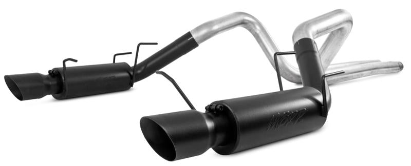 MBRP 11-14 Ford Mustang GT 5.0L 3in Cat Back Dual Split Rear Race Version 4in Tips - Black