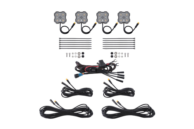Diode Dynamics Rock Light - Amber/White - M8 4-Pack