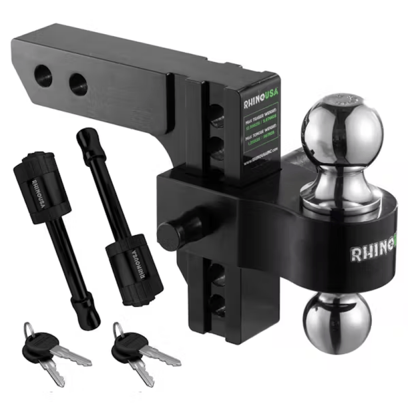 Rhino USA 6in Heavy Duty Drop Hitch - 2in Receiver (Red)