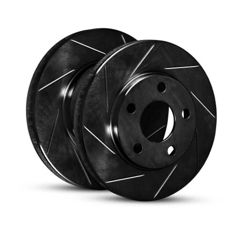R1 03-08 Nissan 350Z Front Left Slotted Black Brake Rotor