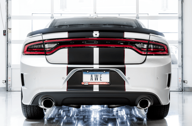 AWE Tuning 2015+ Dodge Charger 6.4L/6.2L Supercharged Track Edition Exhaust - Chrome Silver Tips