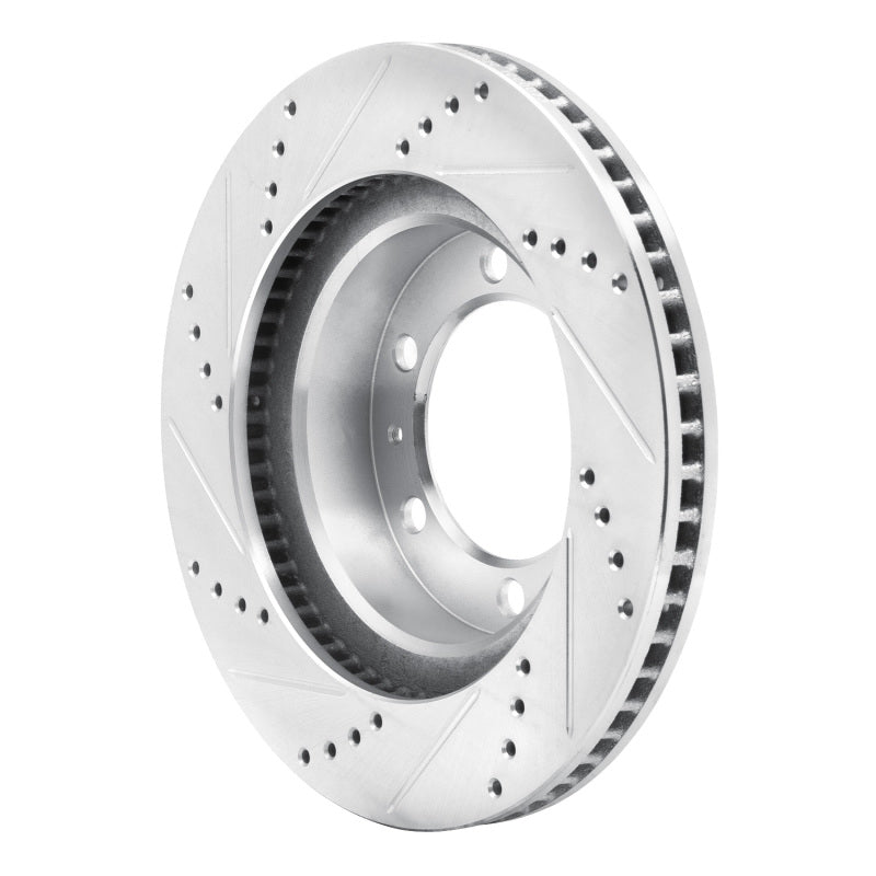 R1 03-23 Toyota FJ Cruiser Front Right Drilled & Slotted Silver Brake Rotor