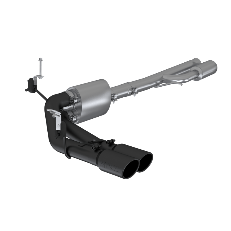 MBRP 2019+ Chevrolet Silverado 1500 4.5L/5.3L Pre-Axle Dual Side Exit w/ 4in OD Tip- Black Coated