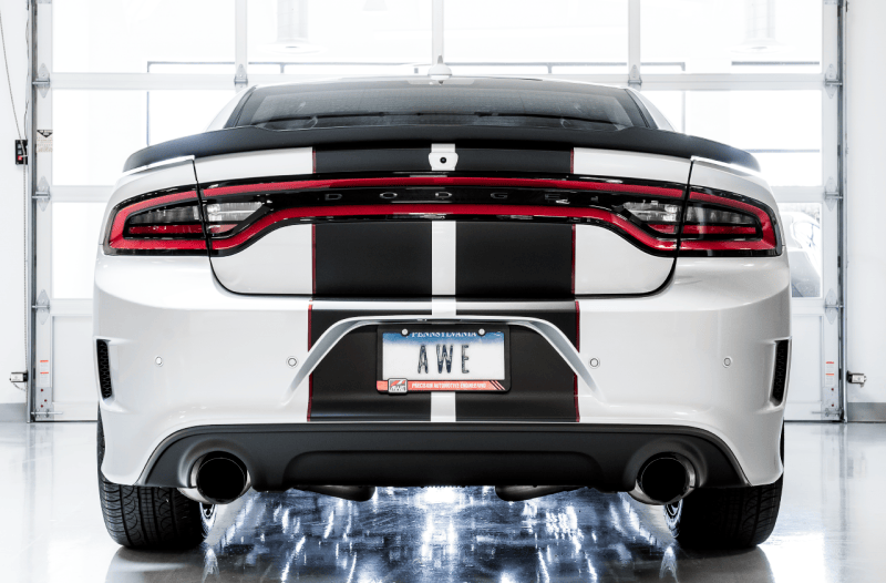 AWE Tuning 2015+ Dodge Charger 6.4L/6.2L Supercharged Track Edition Exhaust - Diamond Black Tips
